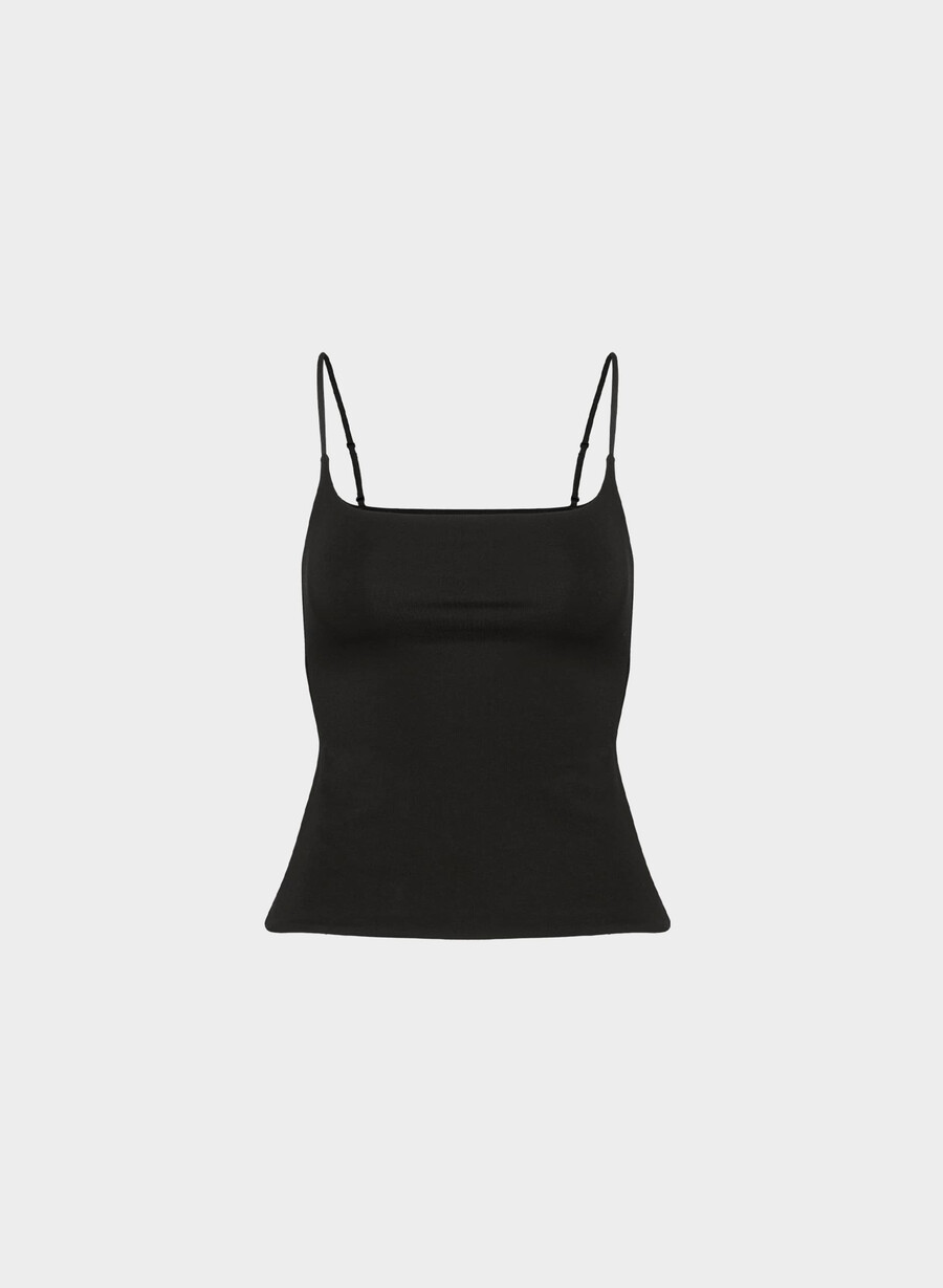 casual contour presence cami tank black