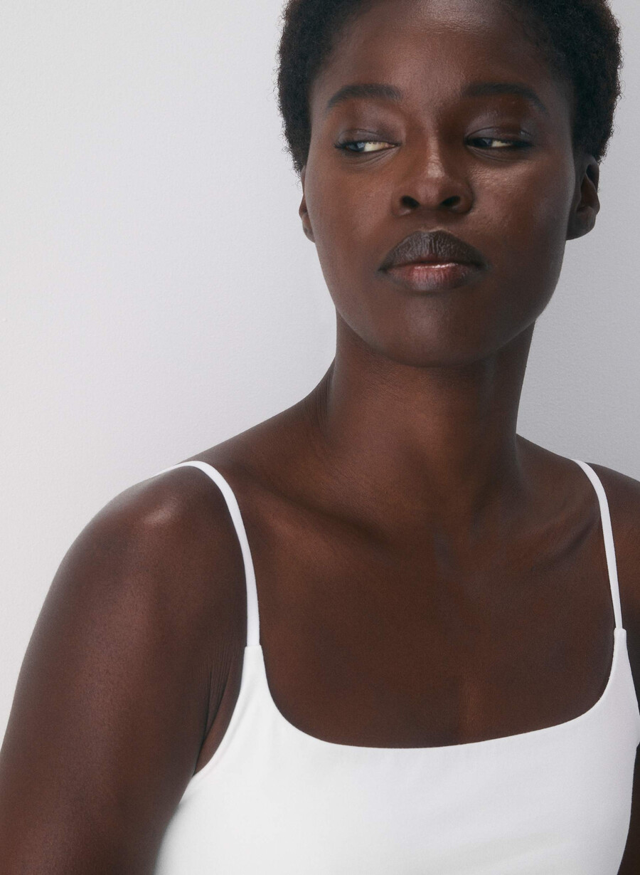 casual contour presence cami tank white