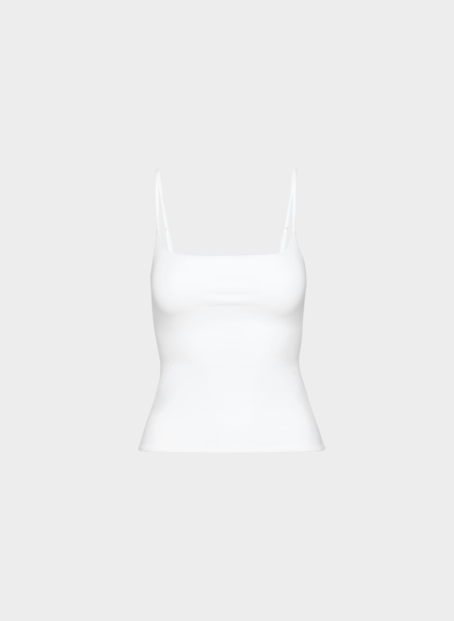 casual contour presence cami tank white
