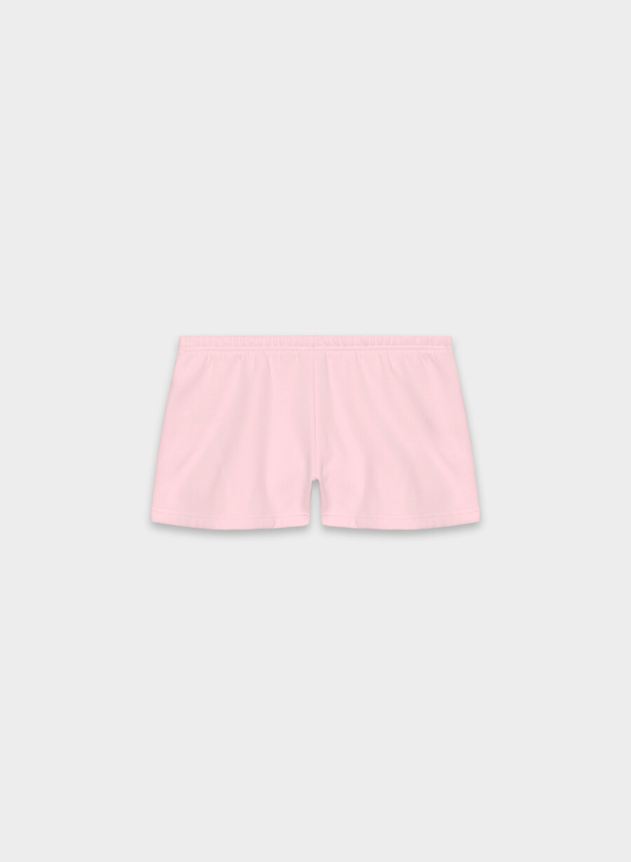cozy sweatfleece boyfriend lo-rise mini short villa pink