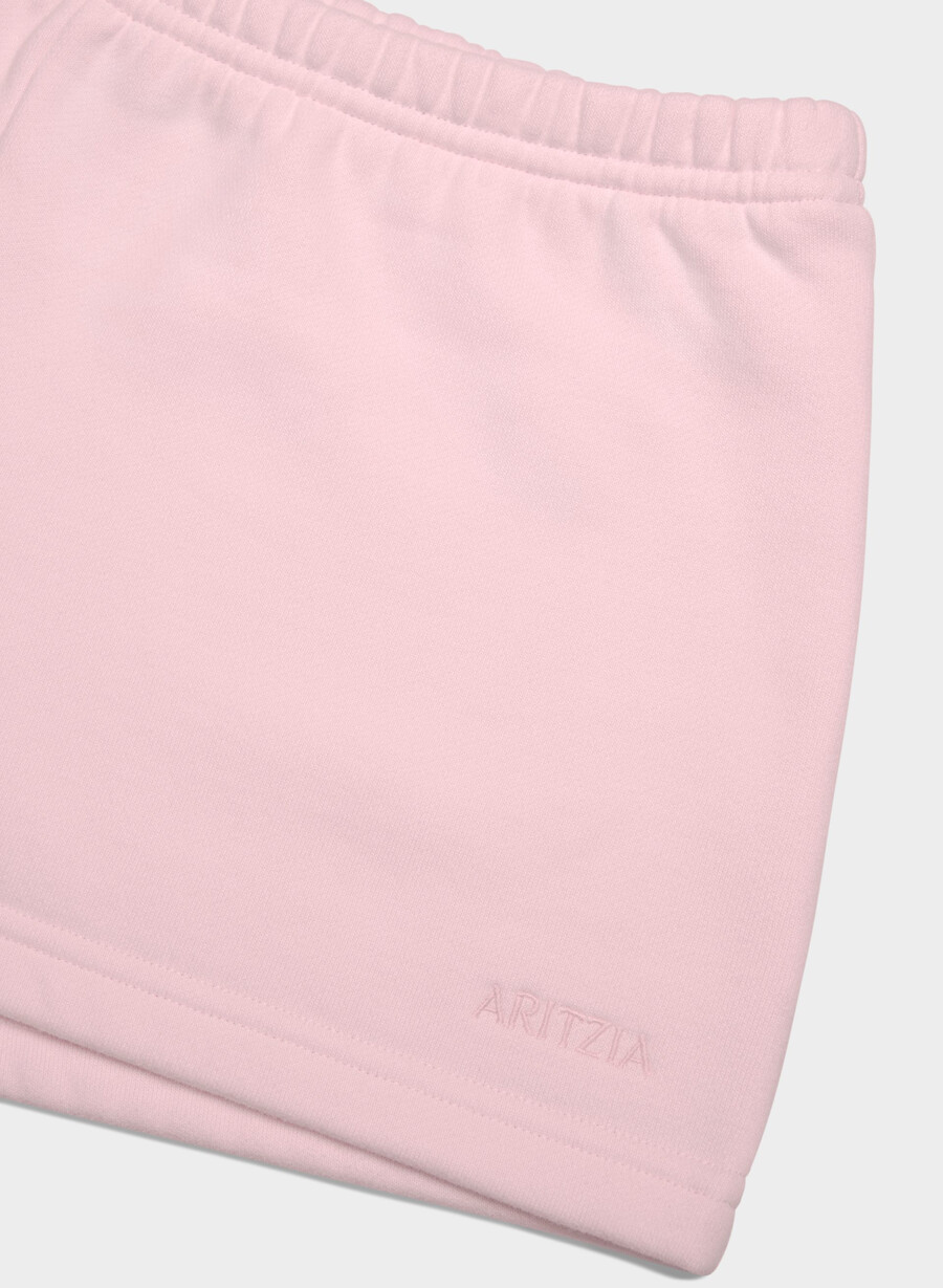cozy sweatfleece boyfriend lo-rise mini short villa pink