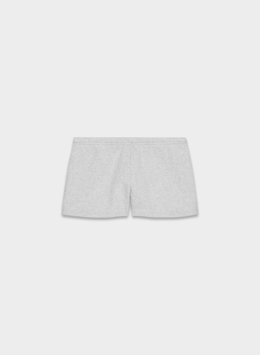 cozy sweatfleece boyfriend lo-rise mini short heather chrome