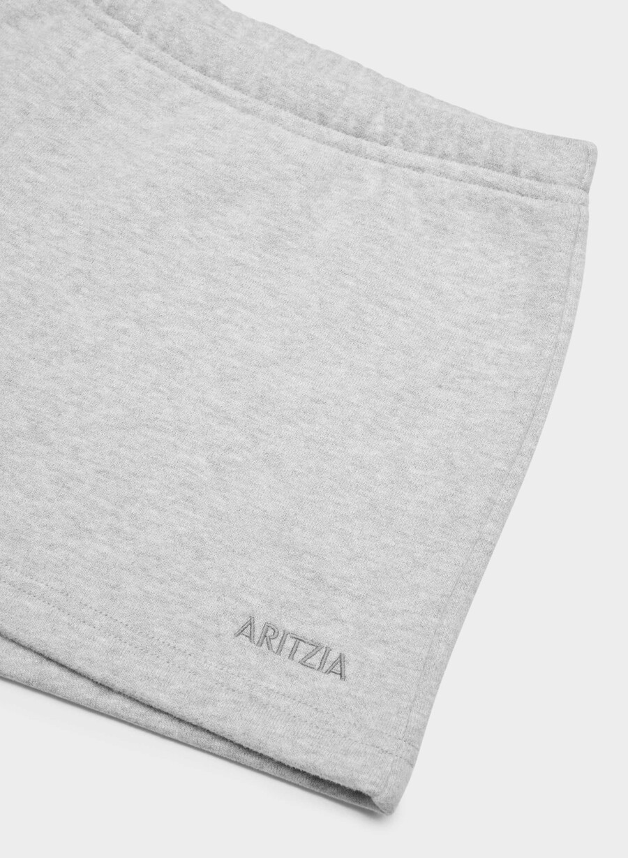 cozy sweatfleece boyfriend lo-rise mini short heather chrome