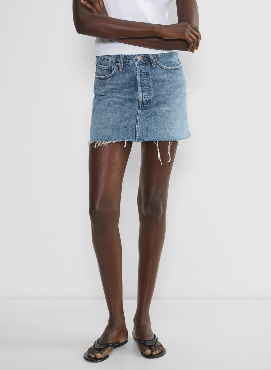 agolde v-waist mini skirt fairway