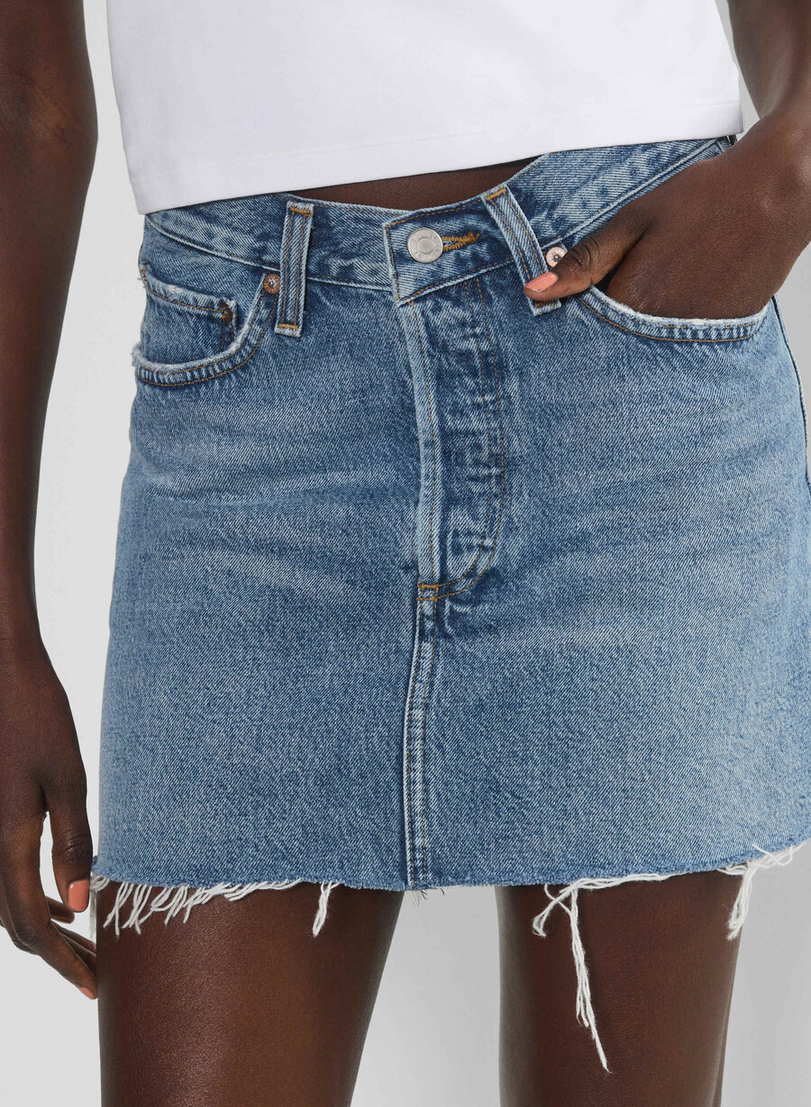 agolde v-waist mini skirt fairway