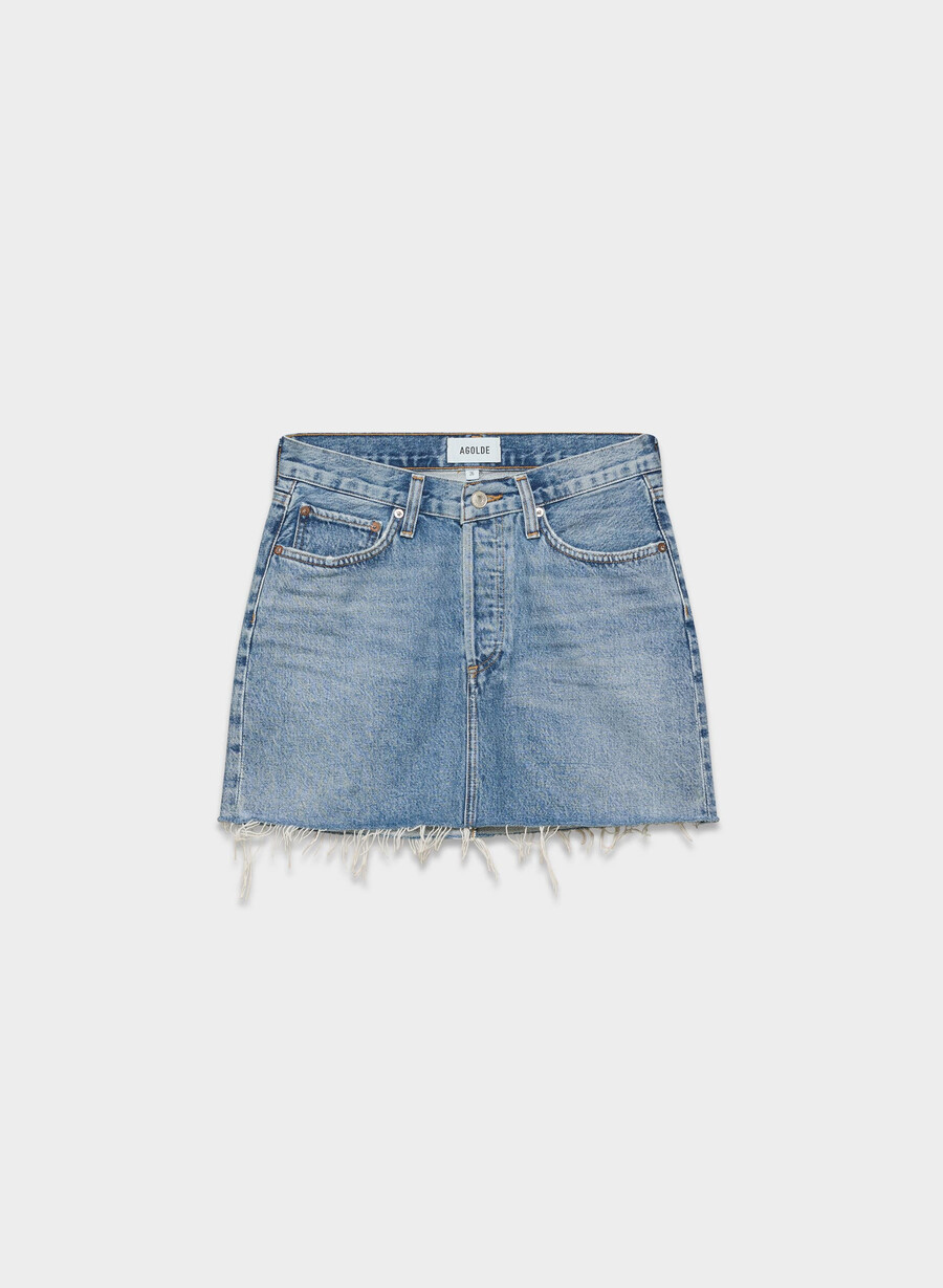 agolde v-waist mini skirt fairway