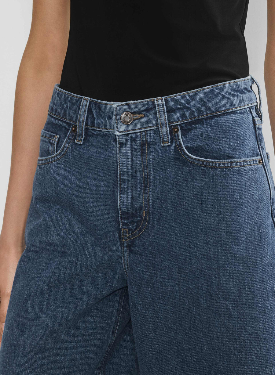 publicity below-knee denim short no-stress medium blu