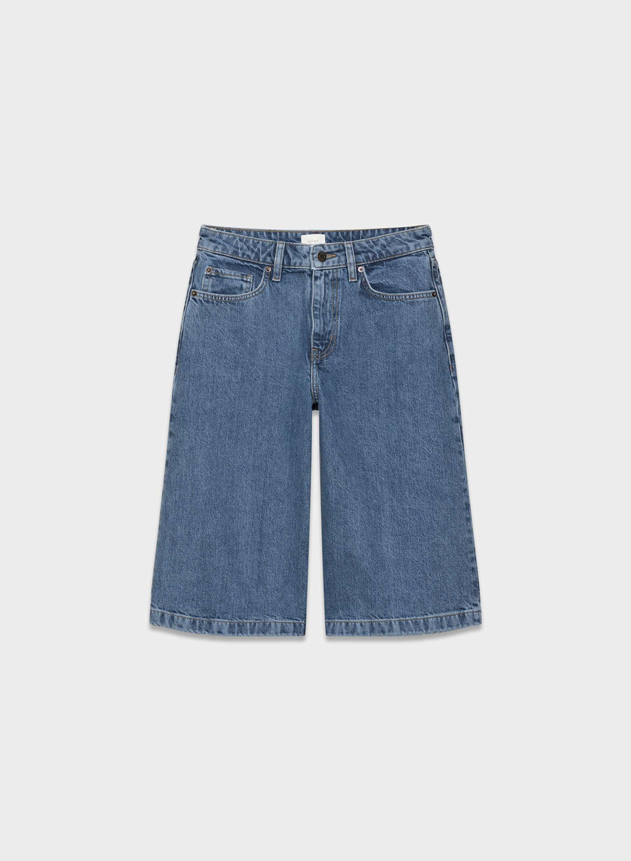 publicity below-knee denim short no-stress medium blu