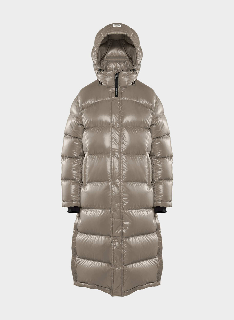 the super puff long - hi-gloss modern taupe