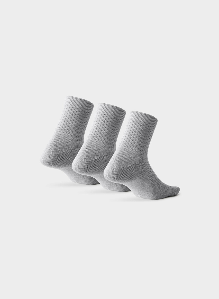 daily ankle sock 3-pack heather chrome