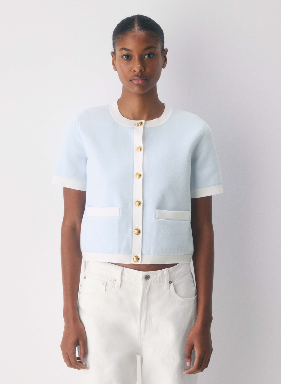 approach shortsleeve cardigan - wonder yarn glimmerwhite