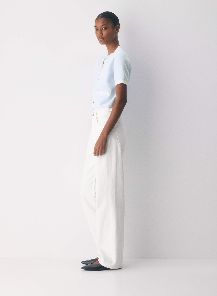 approach shortsleeve cardigan - wonder yarn glimmerwhite