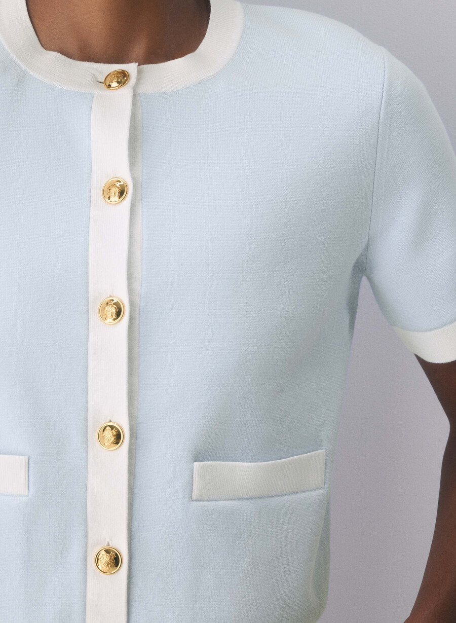approach shortsleeve cardigan - wonder yarn glimmerwhite