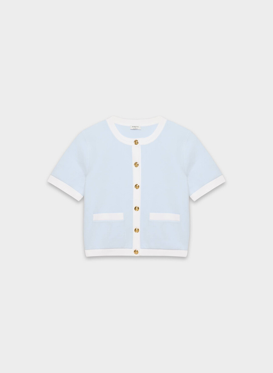 approach shortsleeve cardigan - wonder yarn glimmerwhite