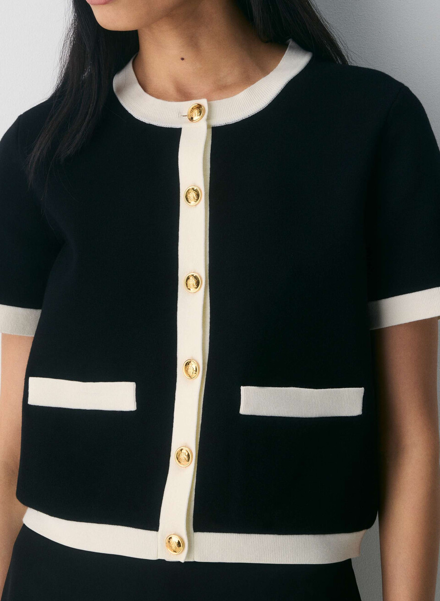 approach shortsleeve cardigan - wonder yarn blacklight birch