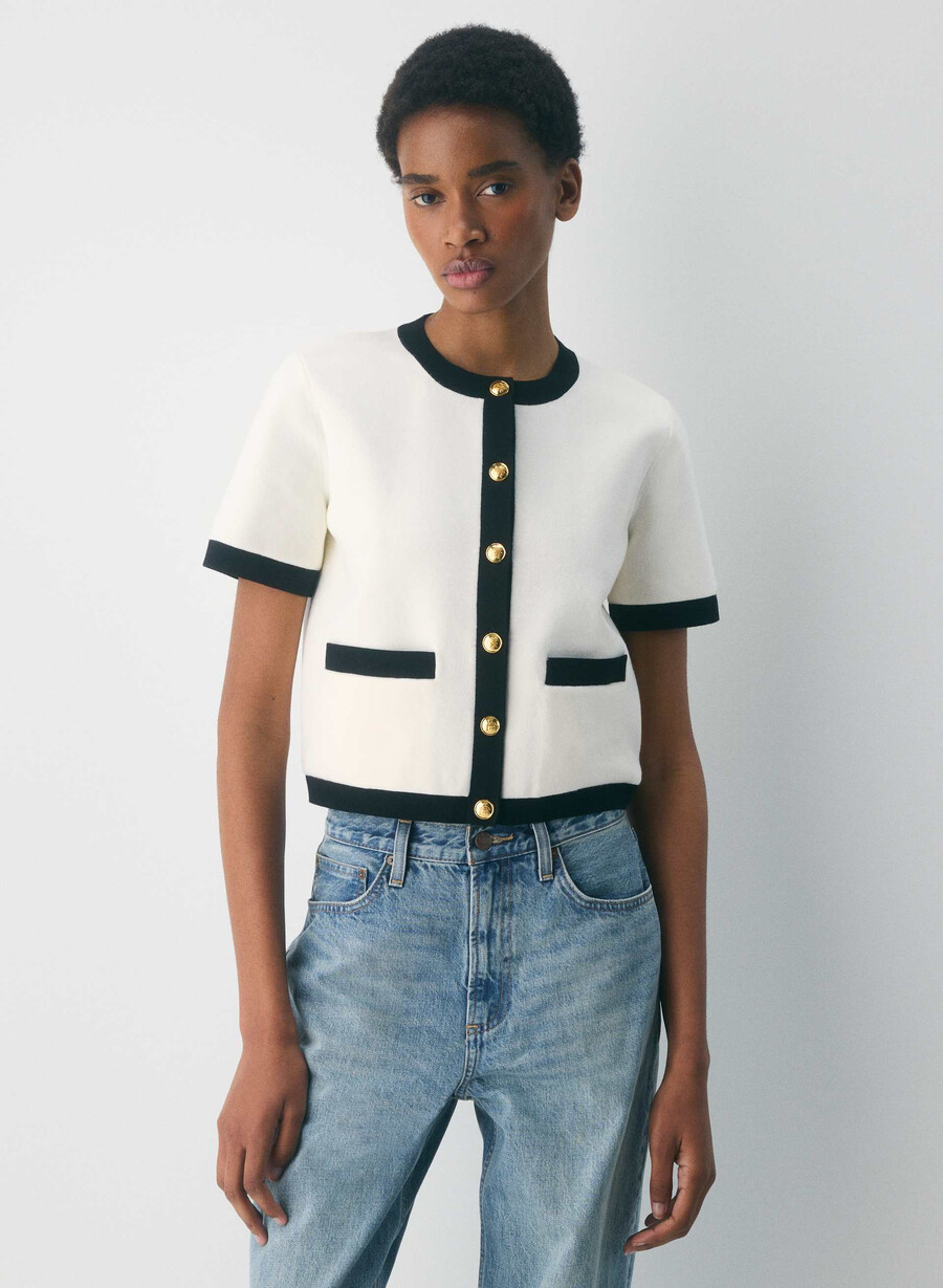approach shortsleeve cardigan - wonder yarn light birchblack