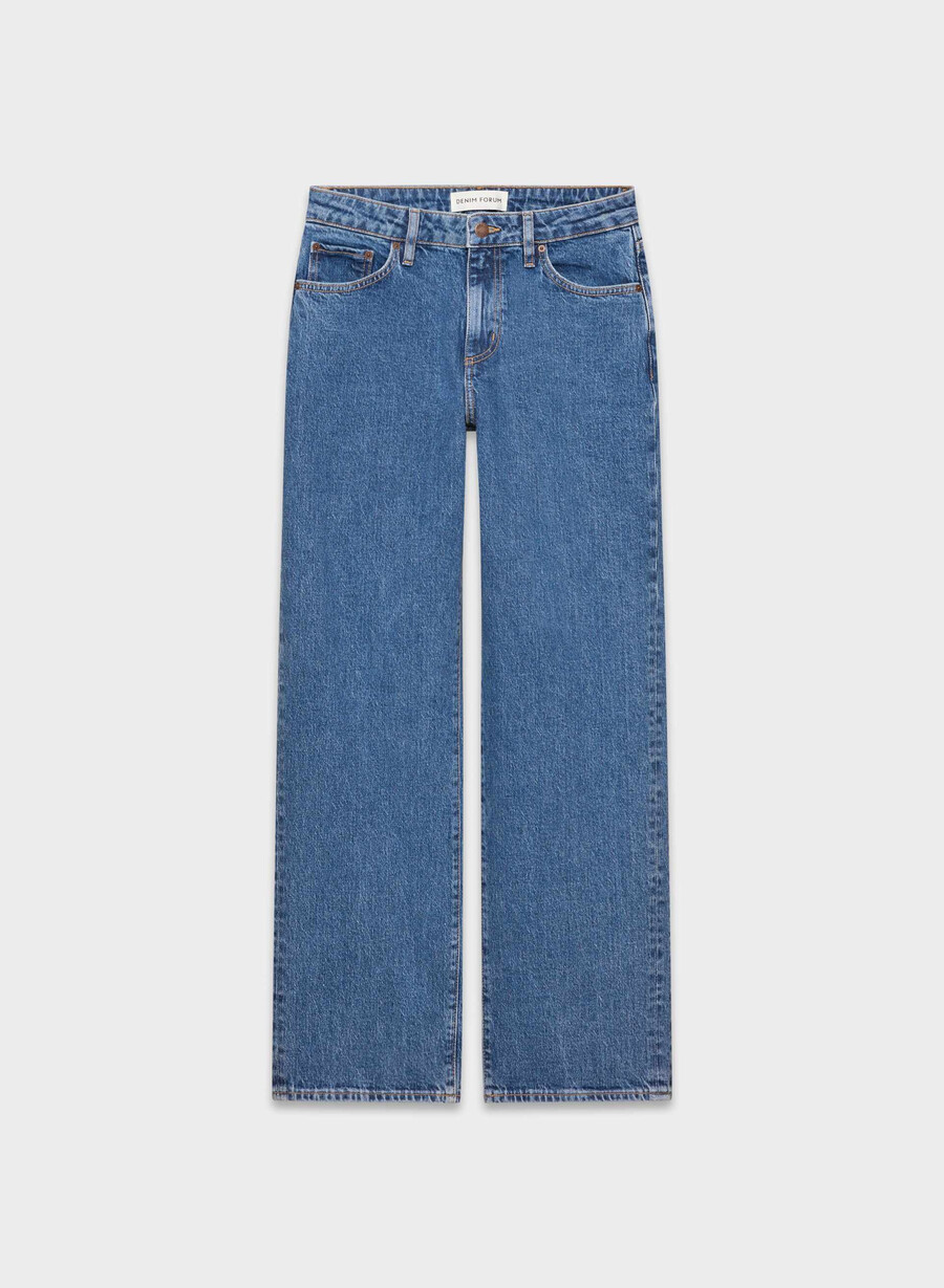 denim forum salma curve-fit super lo-rise baggy jean no-stress medium blu