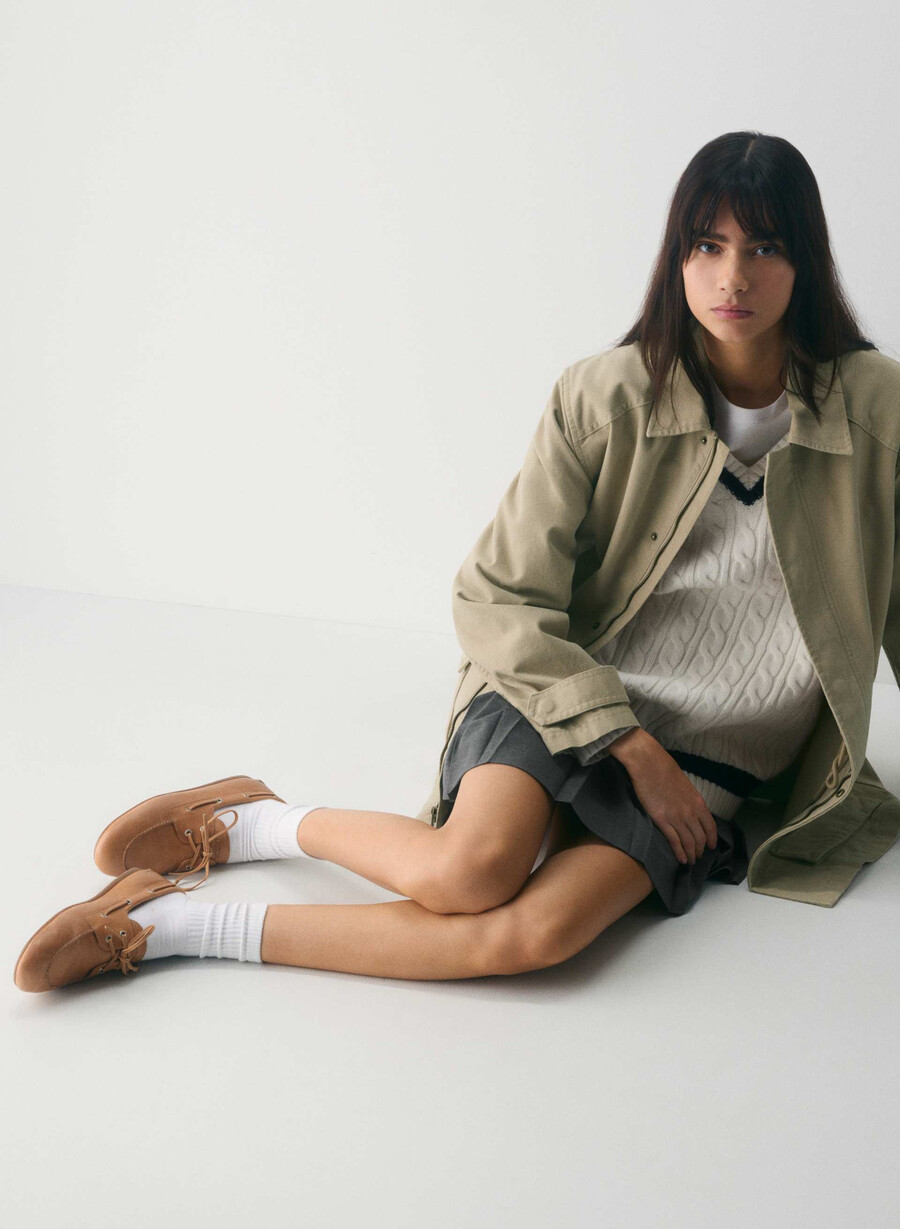 sperry x aritzia slim boat shoe - smooth leather sahara sand