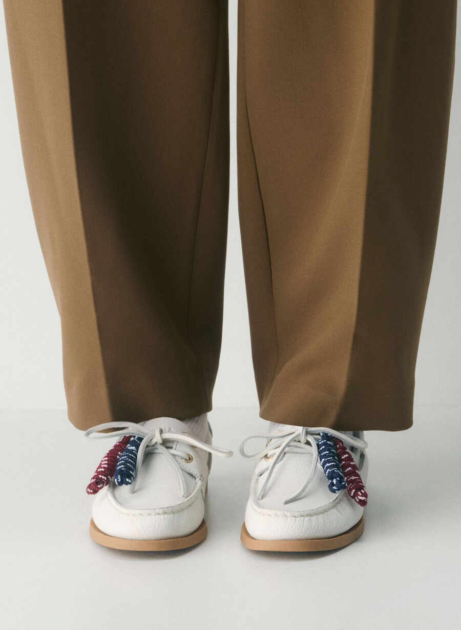 sperry x aritzia ao boat shoe - smooth leather halo white