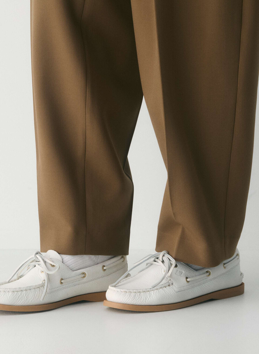 sperry x aritzia ao boat shoe - smooth leather halo white