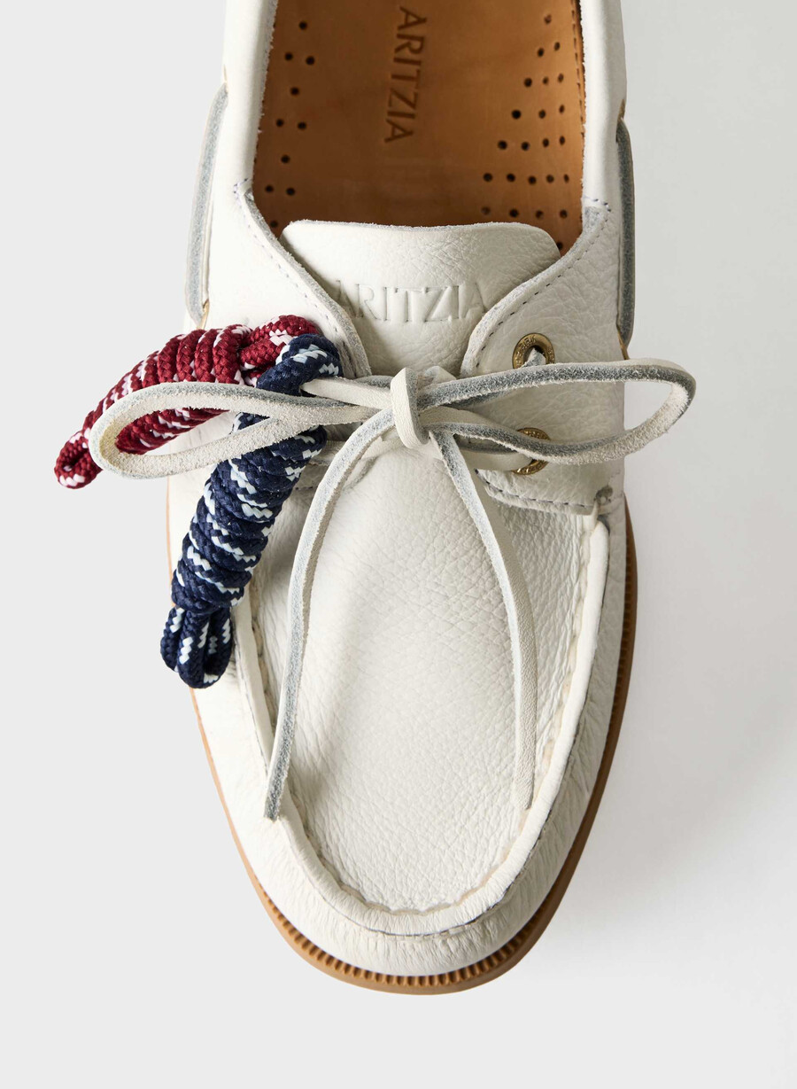 sperry x aritzia ao boat shoe - smooth leather halo white