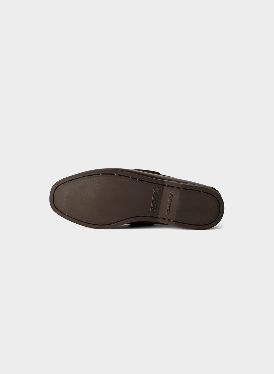 sperry x aritzia ao boat shoe - smooth leather distressed rch mc brn
