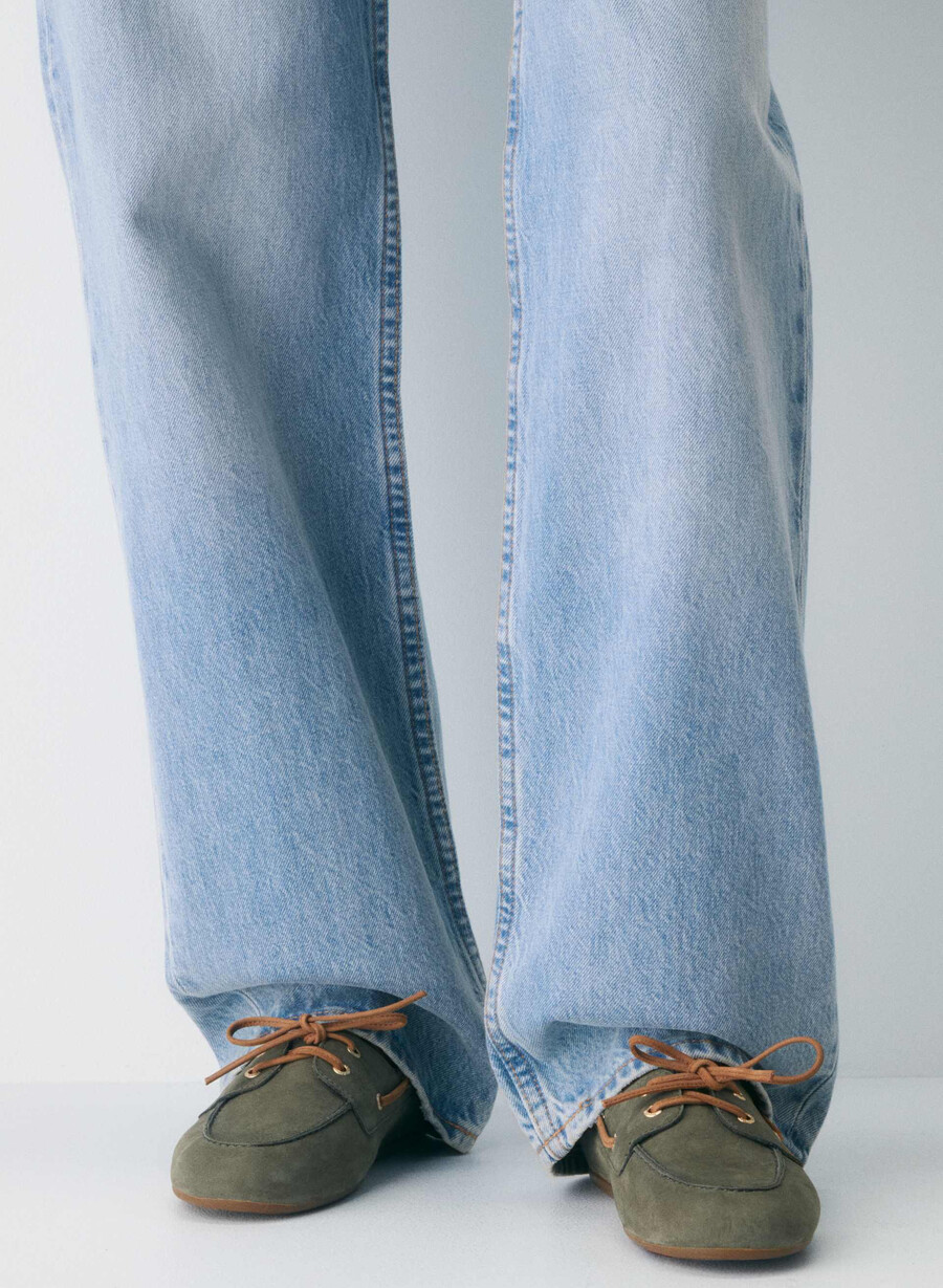 sperry x aritzia slim boat shoe - nubuck leather dk willow green