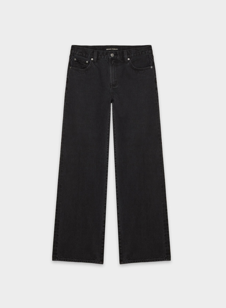 denim forum the farrah lo-rise wide jean black eyeliner