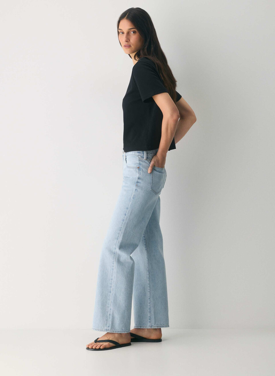 denim forum the farrah lo-rise wide jean 15 yrs brl thr bleu