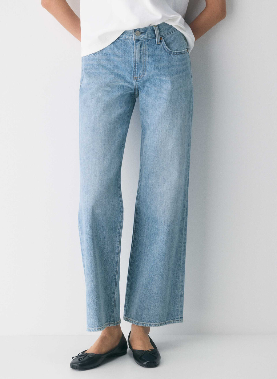 denim forum the farrah lo-rise wide jean 7 yrs bleu taboo