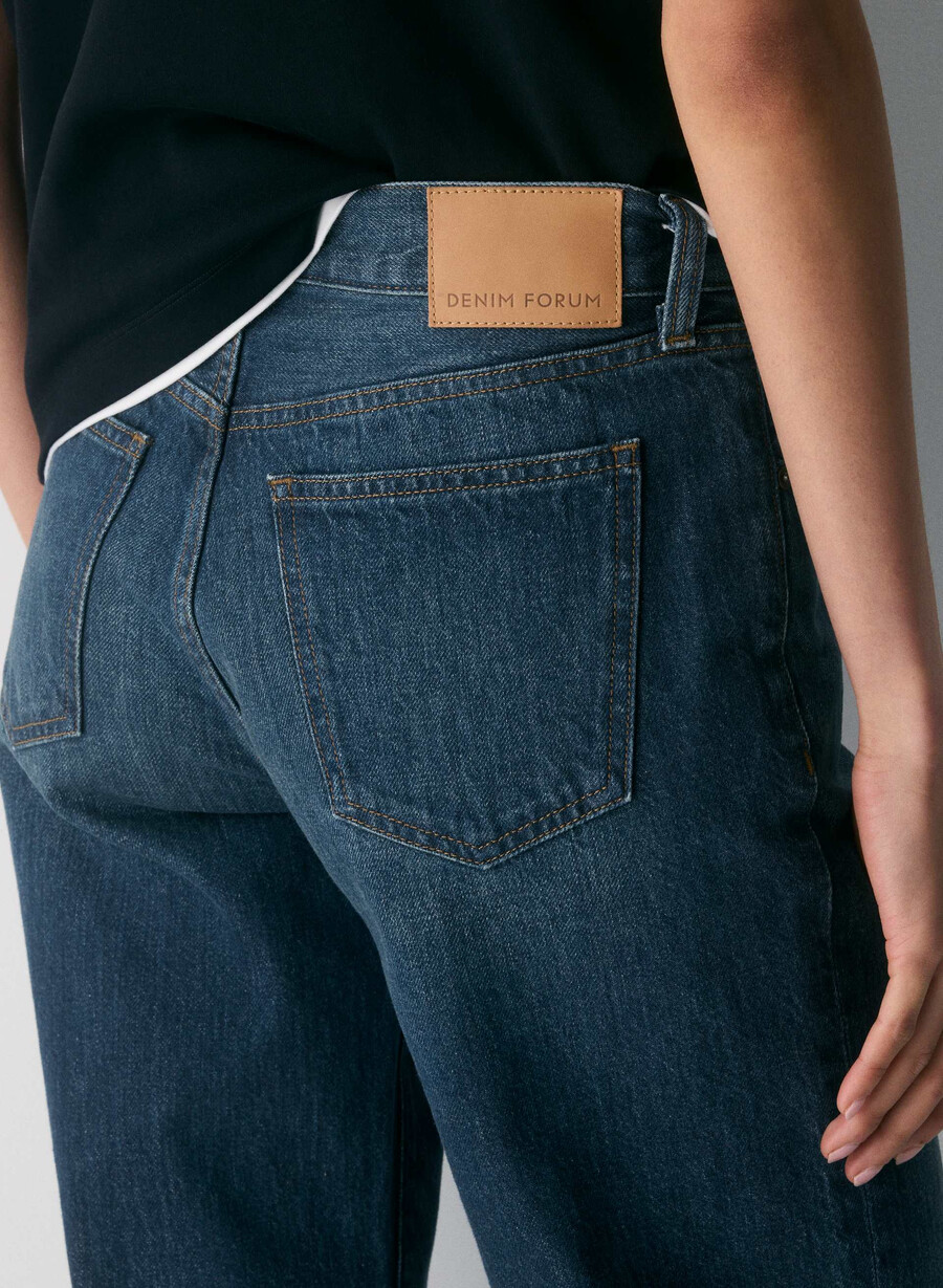 denim forum the farrah lo-rise wide jean be about dark bleu
