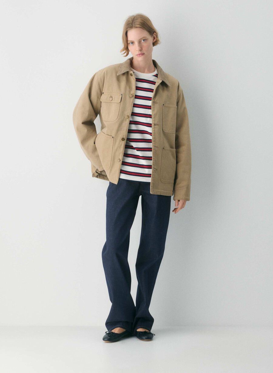 barnett chore jacket vintage tan khaki
