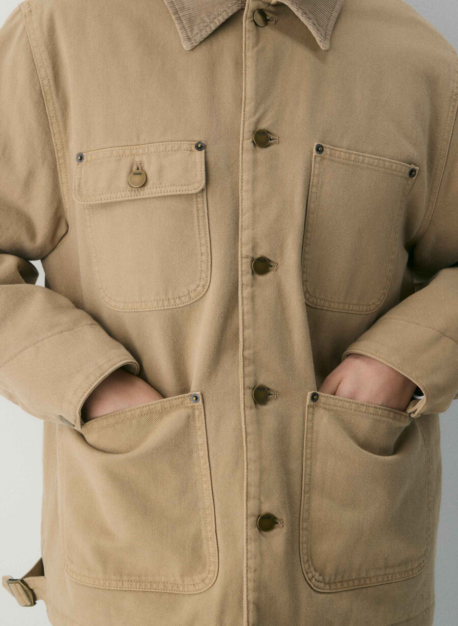 barnett chore jacket vintage tan khaki