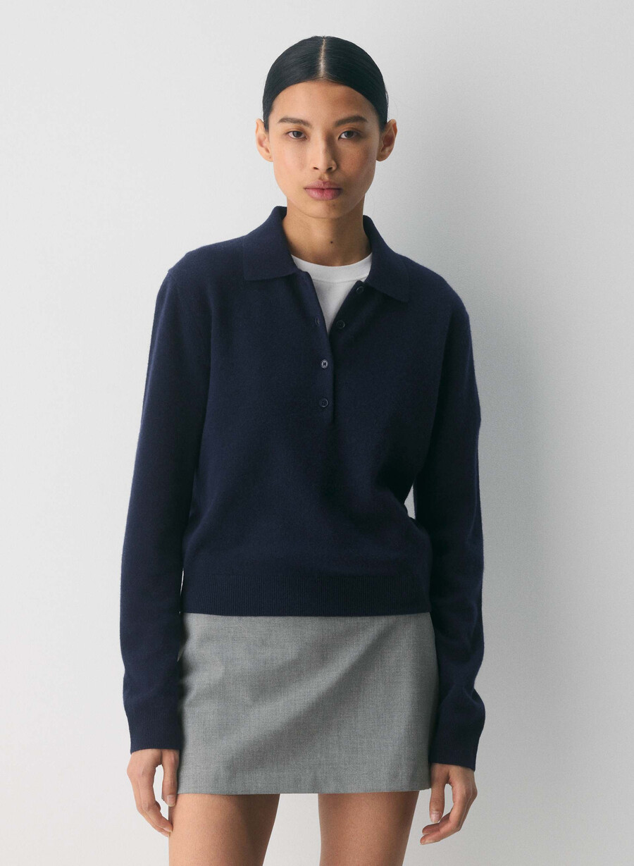bare cashmere provenance polo longsleeve admiral