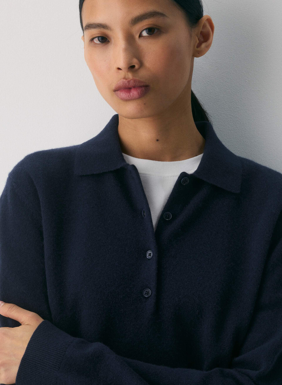 bare cashmere provenance polo longsleeve admiral