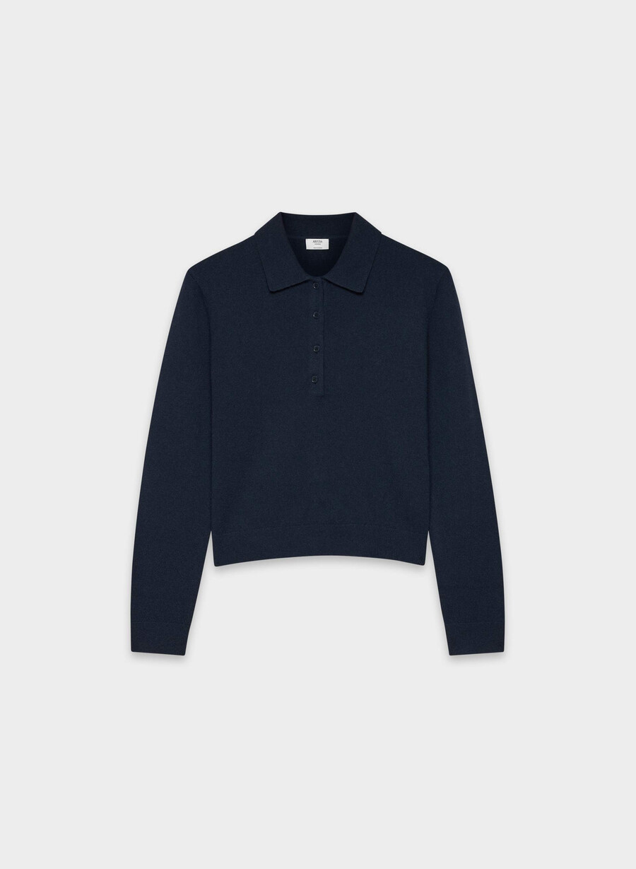bare cashmere provenance polo longsleeve admiral