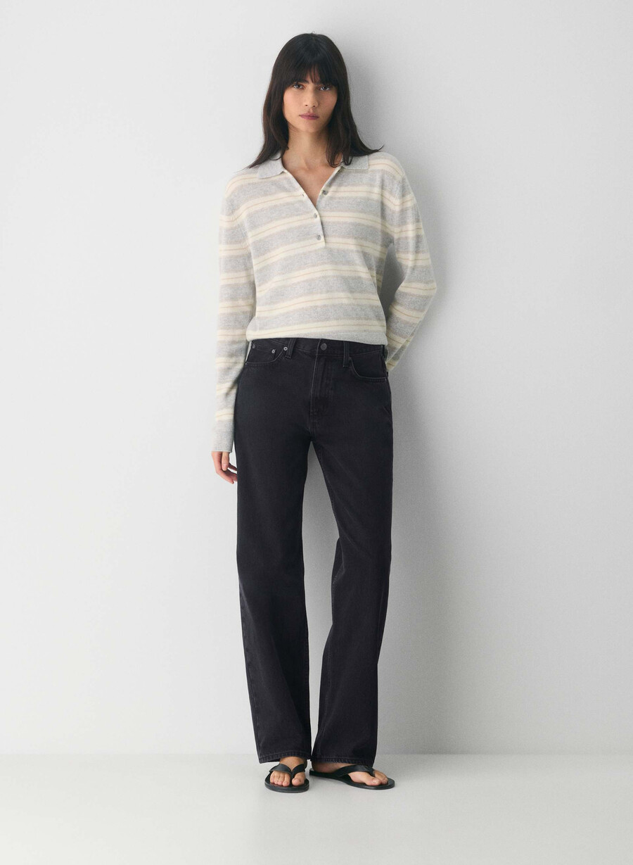 bare cashmere provenance polo longsleeve h chrome light birc