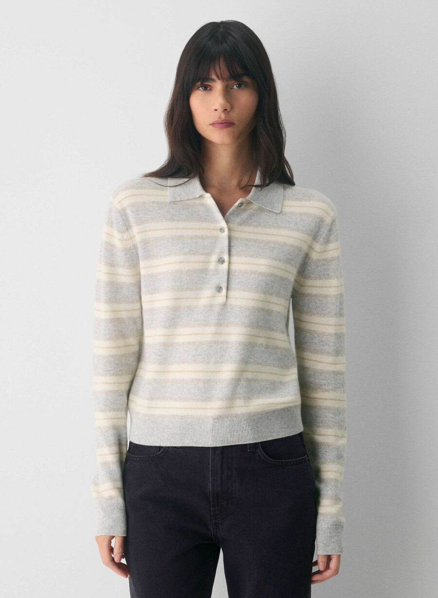 bare cashmere provenance polo longsleeve h chrome light birc