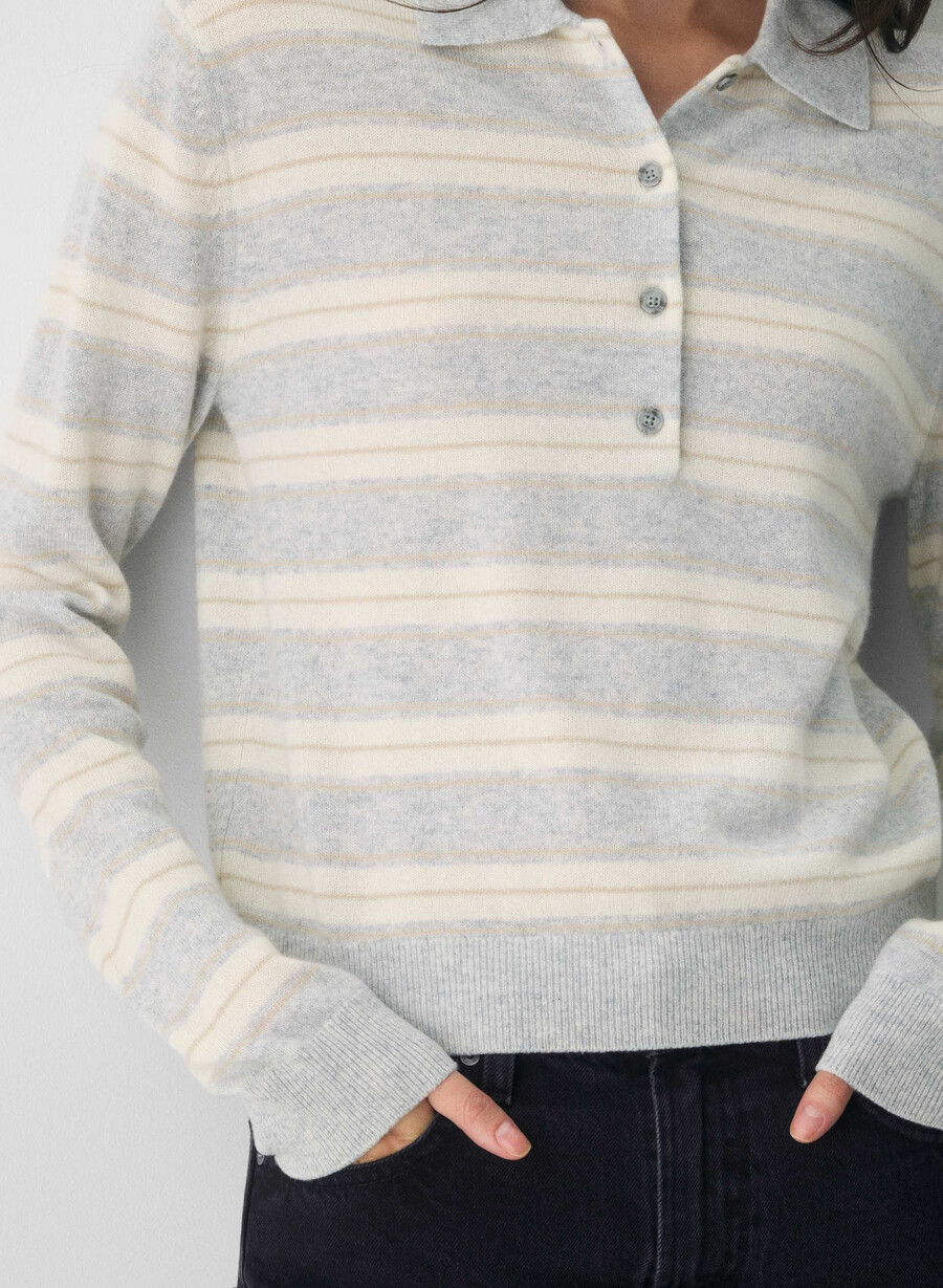 bare cashmere provenance polo longsleeve h chrome light birc