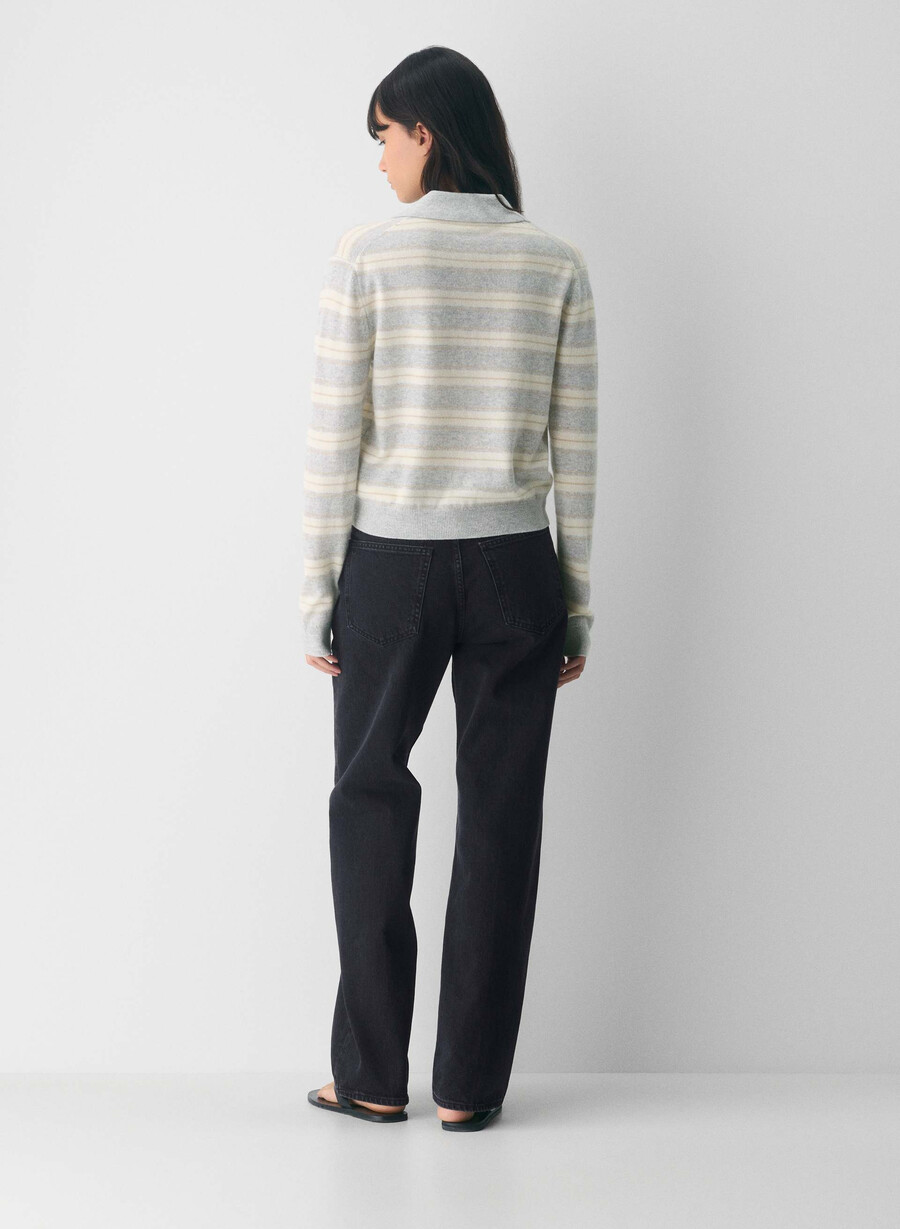 bare cashmere provenance polo longsleeve h chrome light birc