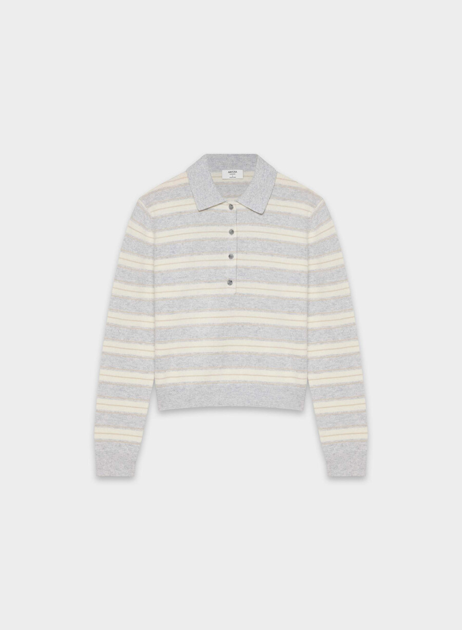 bare cashmere provenance polo longsleeve h chrome light birc
