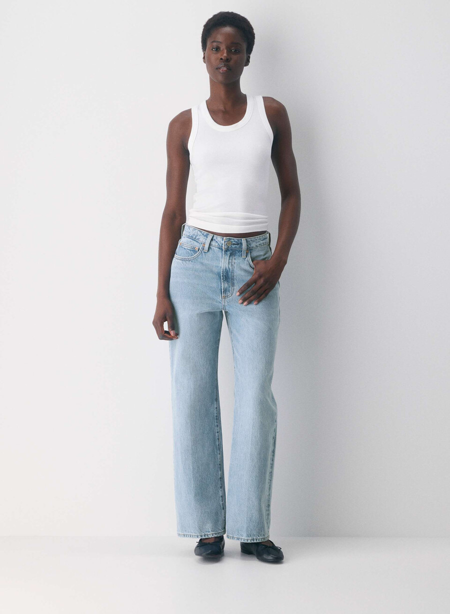 denim forum the farrah curve-fit hi-rise wide jean 7 yrs bleu taboo