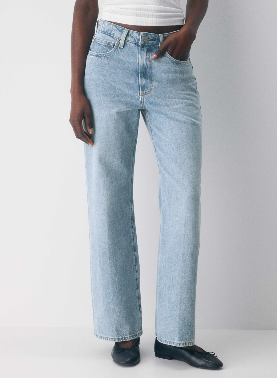 denim forum the farrah curve-fit hi-rise wide jean 7 yrs bleu taboo