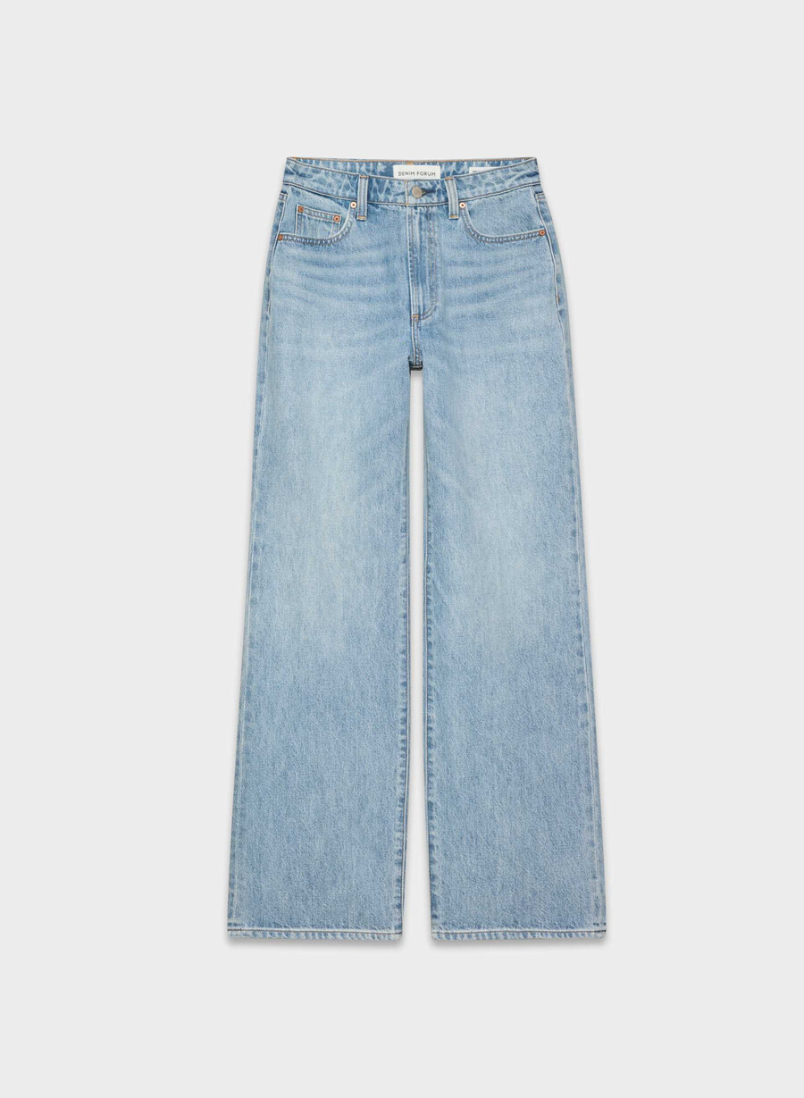 denim forum the farrah curve-fit hi-rise wide jean 7 yrs bleu taboo