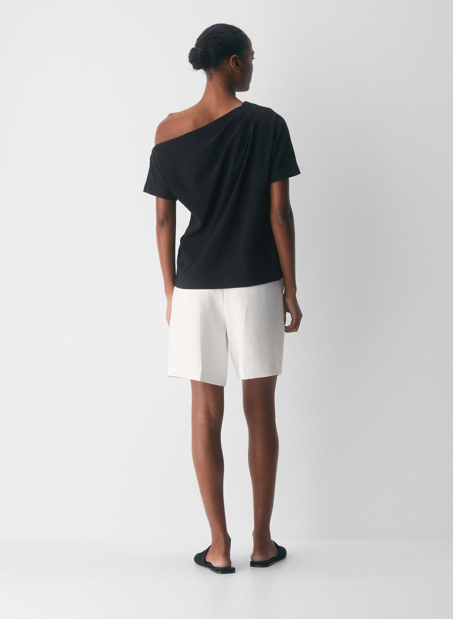 interlock cotton script top black