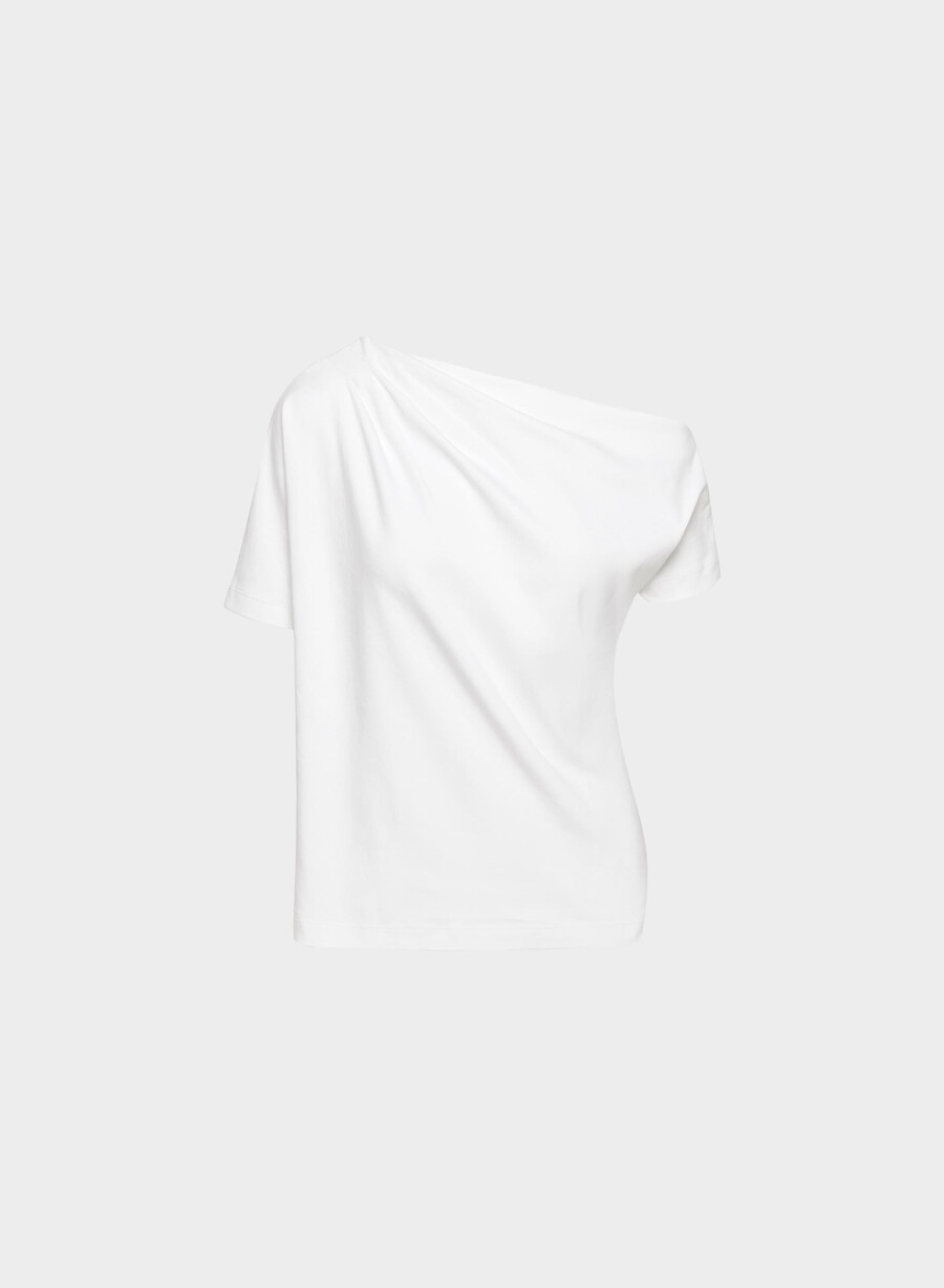 interlock cotton script top white