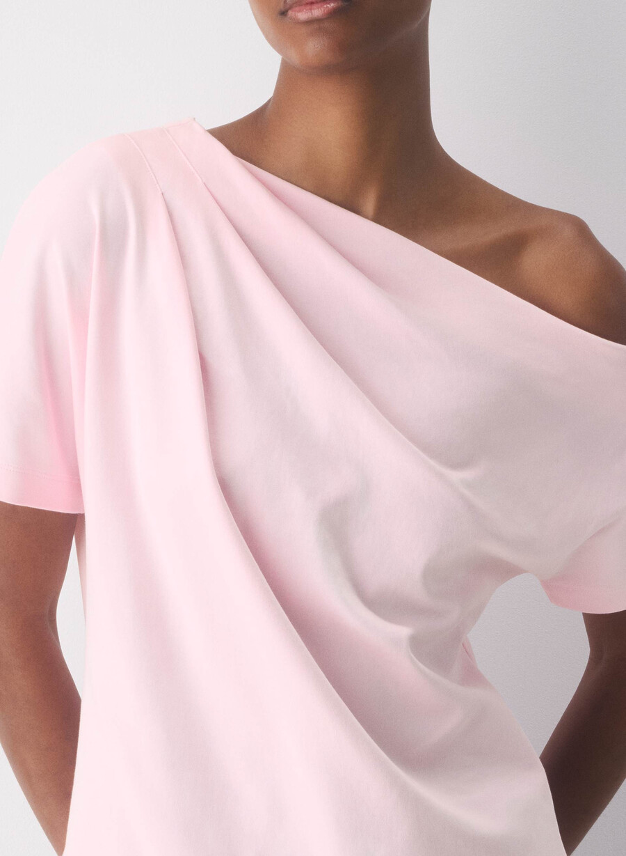 interlock cotton script top villa pink