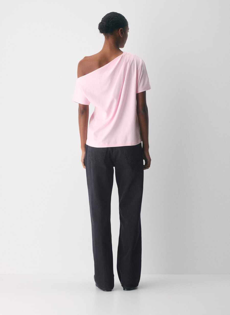interlock cotton script top villa pink