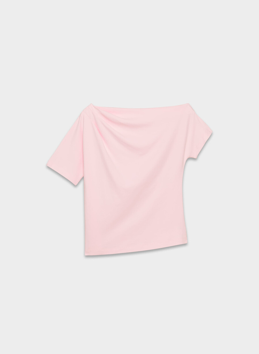 interlock cotton script top villa pink