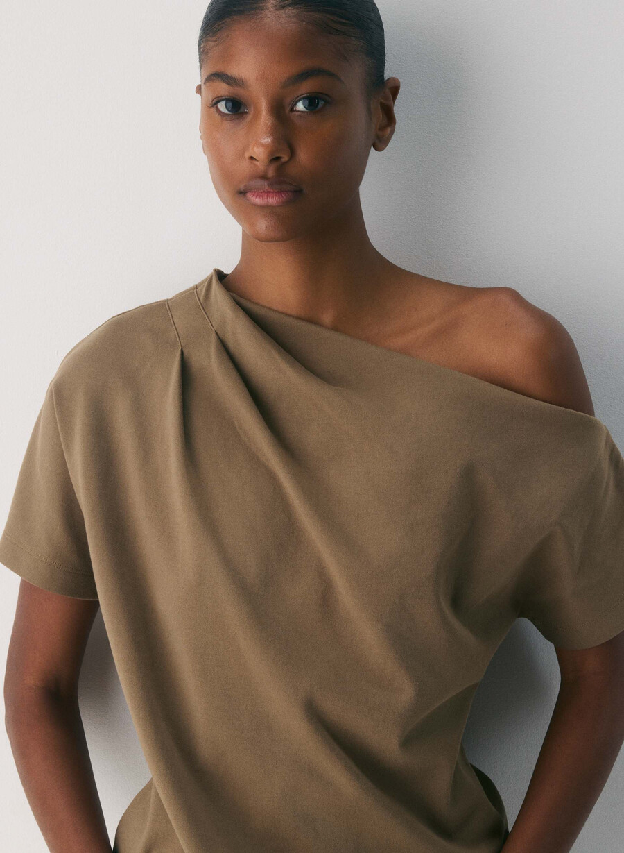 interlock cotton script top folio brown